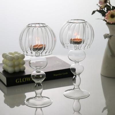 Nordic Style Transparent Glass Candle Holder Romantic Wedding Decoration Modern Candle Holder Home Table Centerpiece Decor