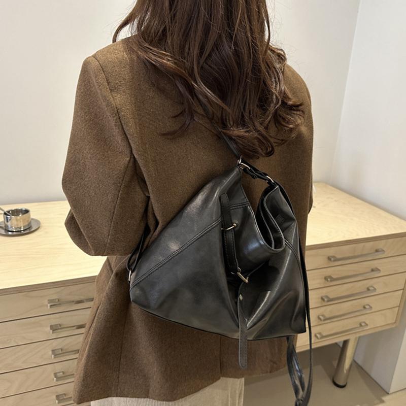 Vintage Large Capacity Women's Shoulder Bag Fashion Backpacks Pu Leather Ladies Crossbody Bag Female Commuter Handbags KTY