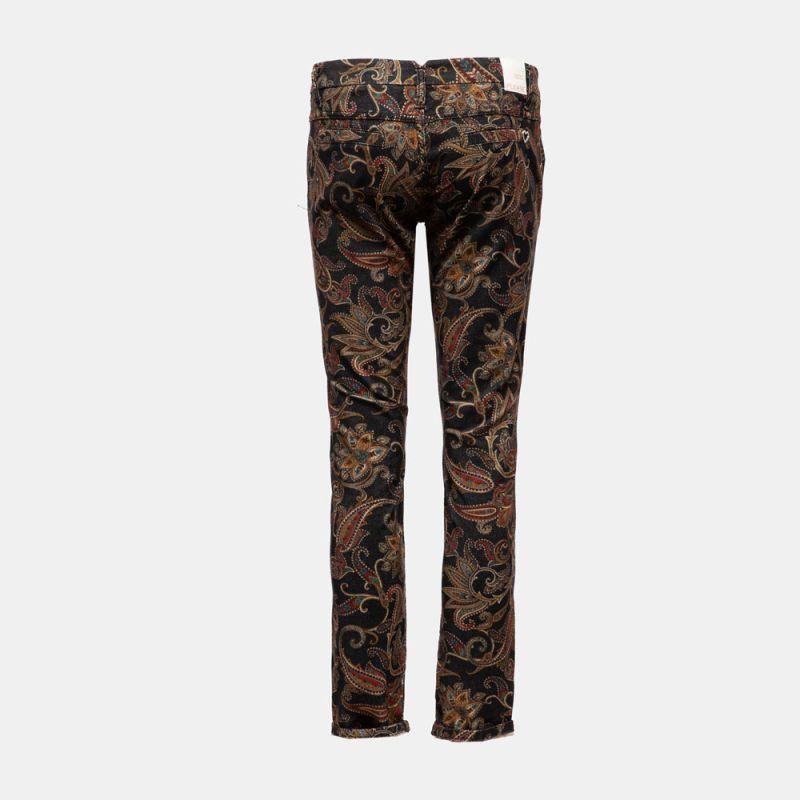 Pantalon taille basse velours imprimé motif cachemire Femme PLEASE