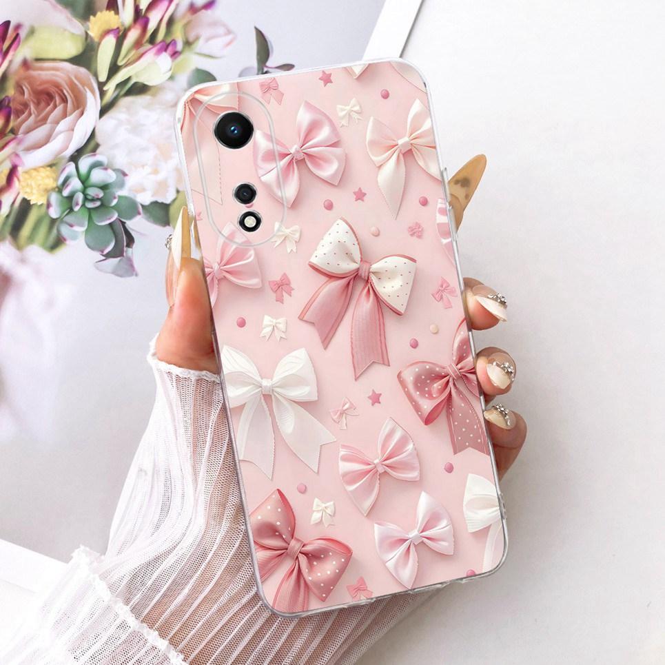 For Oppo A58 4G 5G CPH2577 A58x / Oppo A78 5G 4G CPH2483 Phone Case Bow Pattern Colorful Butterfly Flower Soft Silicone Casing
