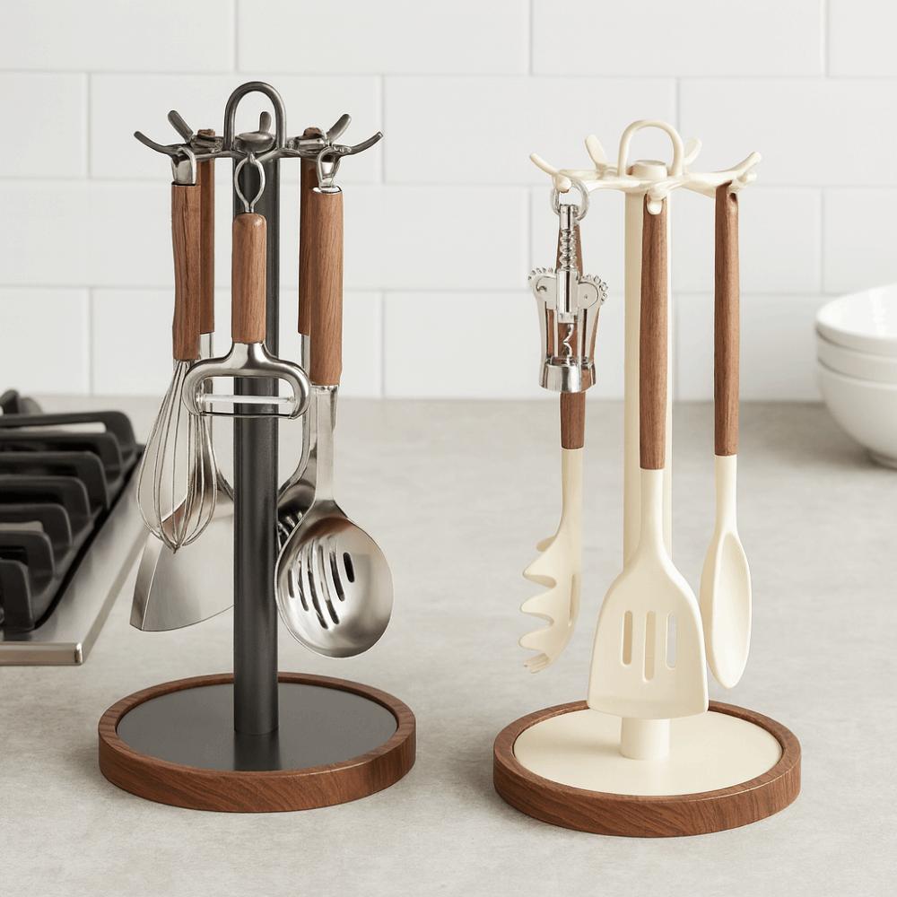 8 Haken Küchenutensilienständer Beweglicher Kochutensilienhalter Löffel Hängeregal Arbeitsplatte