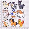 10Pcs 2D Flat Cute Pvc Fridge Magnets Cartoon Farm Animal Dishwasher Magnets With Kitten Puppy Bunny Fun Home/School/Party Decor