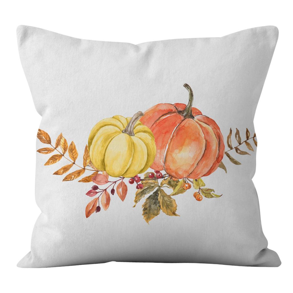 Home Thanksgiving Throw Pillow Cover Ultra Short Pile Pumpkin Gnome Cushion Cover