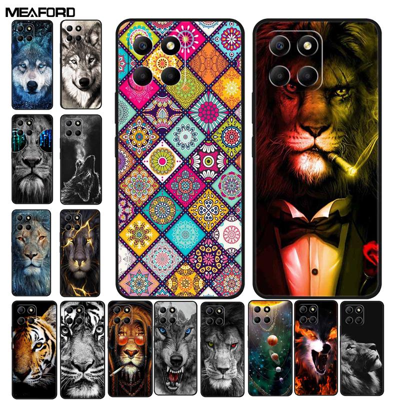 Soft Silicone Covers For Honor X8 5G Case x8 X8A 4G Wolf Lion TPU Back Covers For Huawei Honor X8 Phone Cases HonorX8A Coque Bag