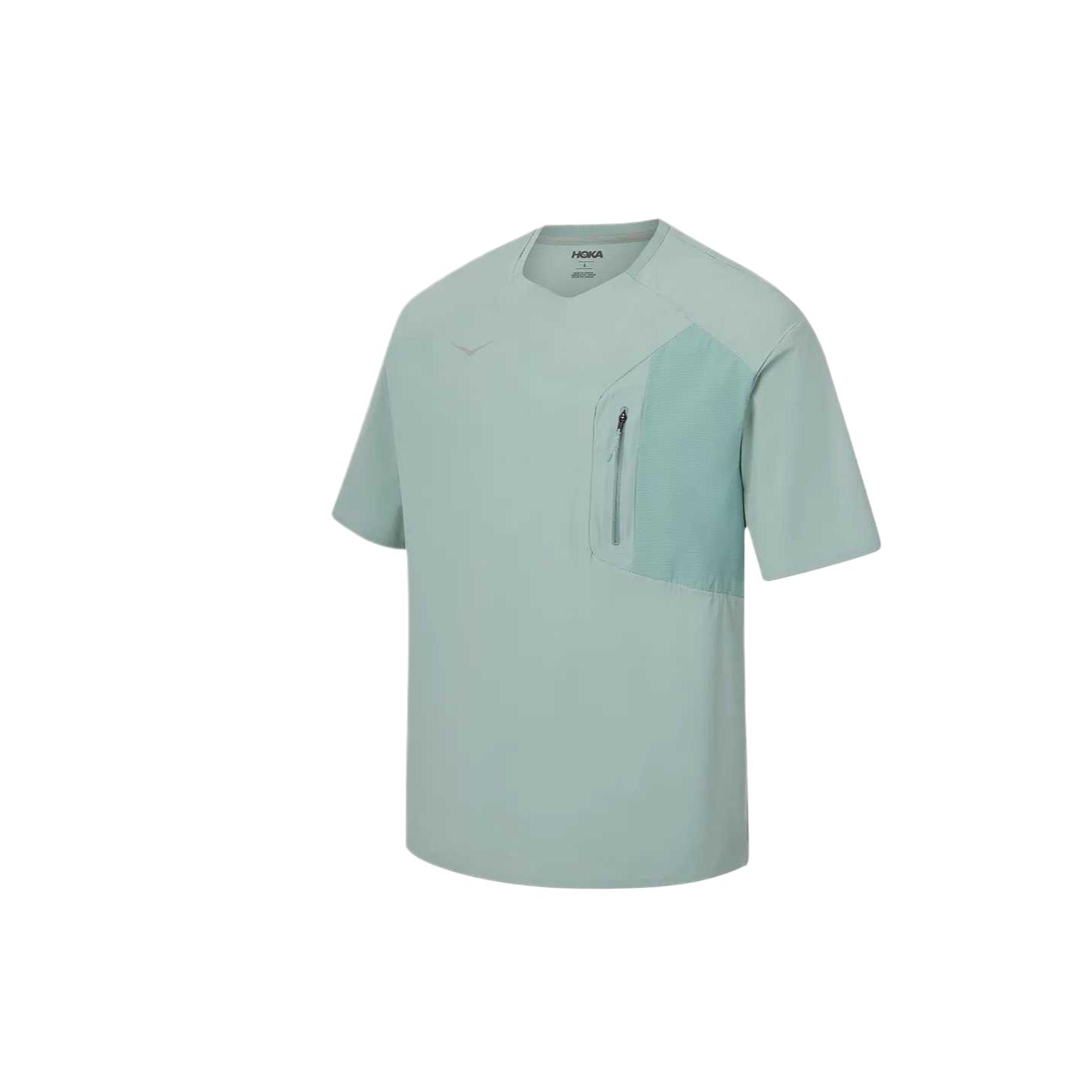 HOKA ONE ONE T Shirts Men s Rosemary Green Crew Neck Moderate 1173655-RRY L