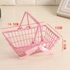 1PCS Iron Mini Pink Basket For Girl Storage Iron Basket Desktop Finishing For Jewelry Cosmetics Parts For Home Company Outdoor