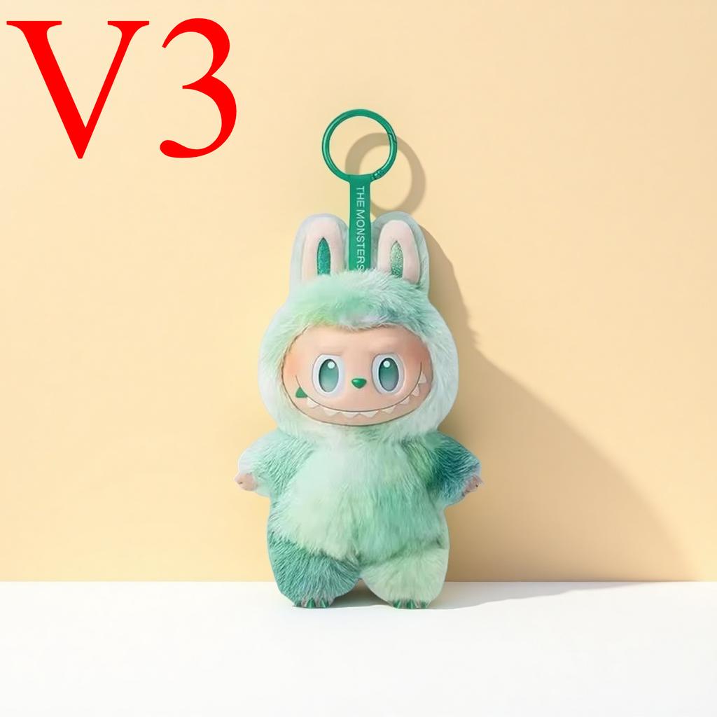1Pc Cute Labubu Plush Doll Keychain Key Rings The Monsters Box Toy New Vinyl Doll Kawaii Backpack Pendant Decoration Case Gifts V3