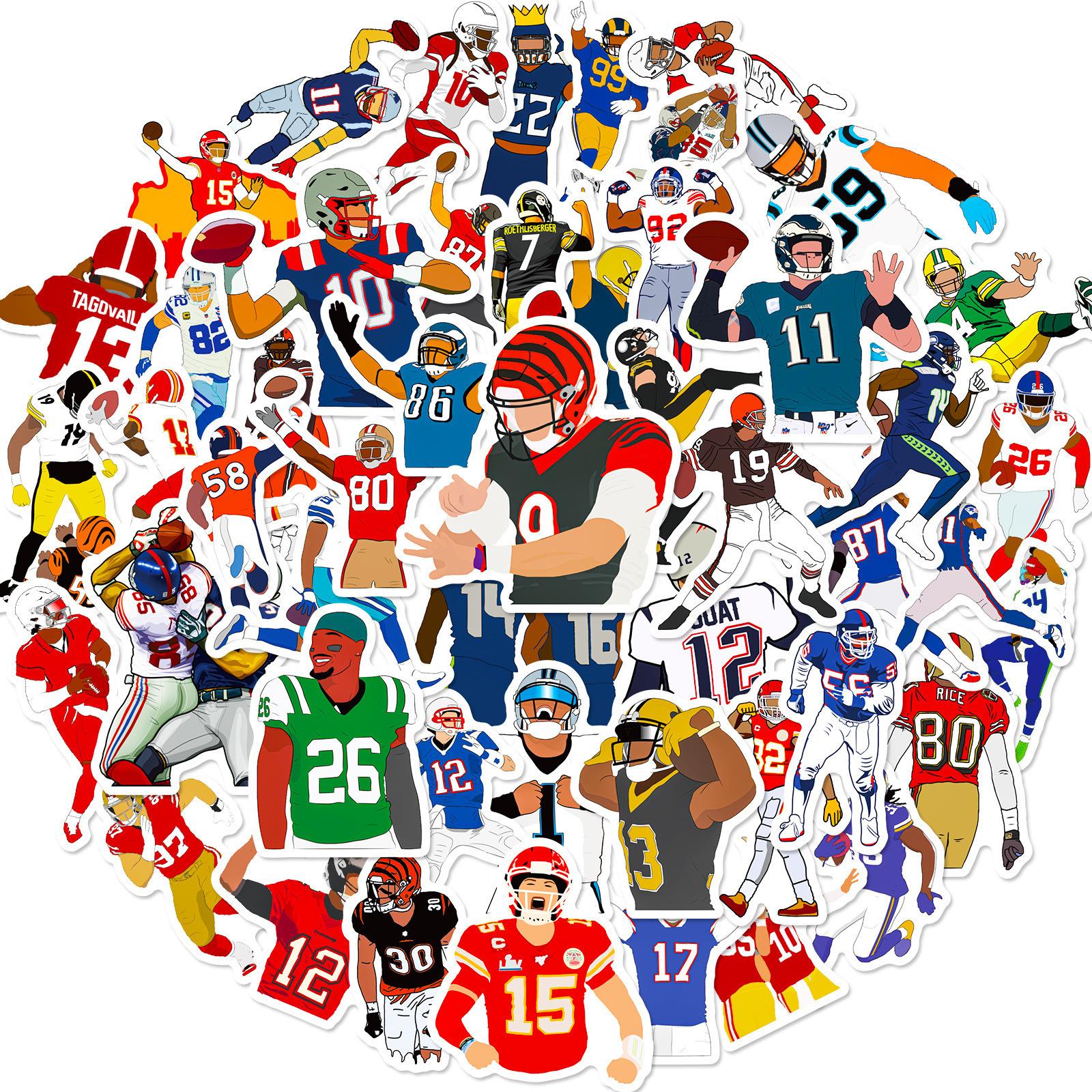 

50 Rugby - Classic Action Stickers Sports Series Rugby Car Laptop Water Cup Stickers