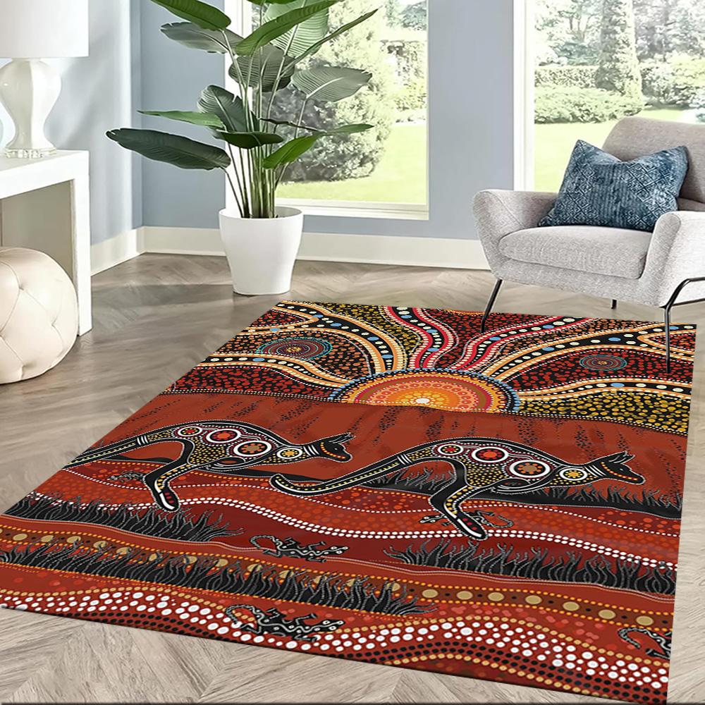 Aboriginal Art Dreamtime Floor Mats for Living Room, Bedroom and Room Decoration Are Suitable for Gifts.