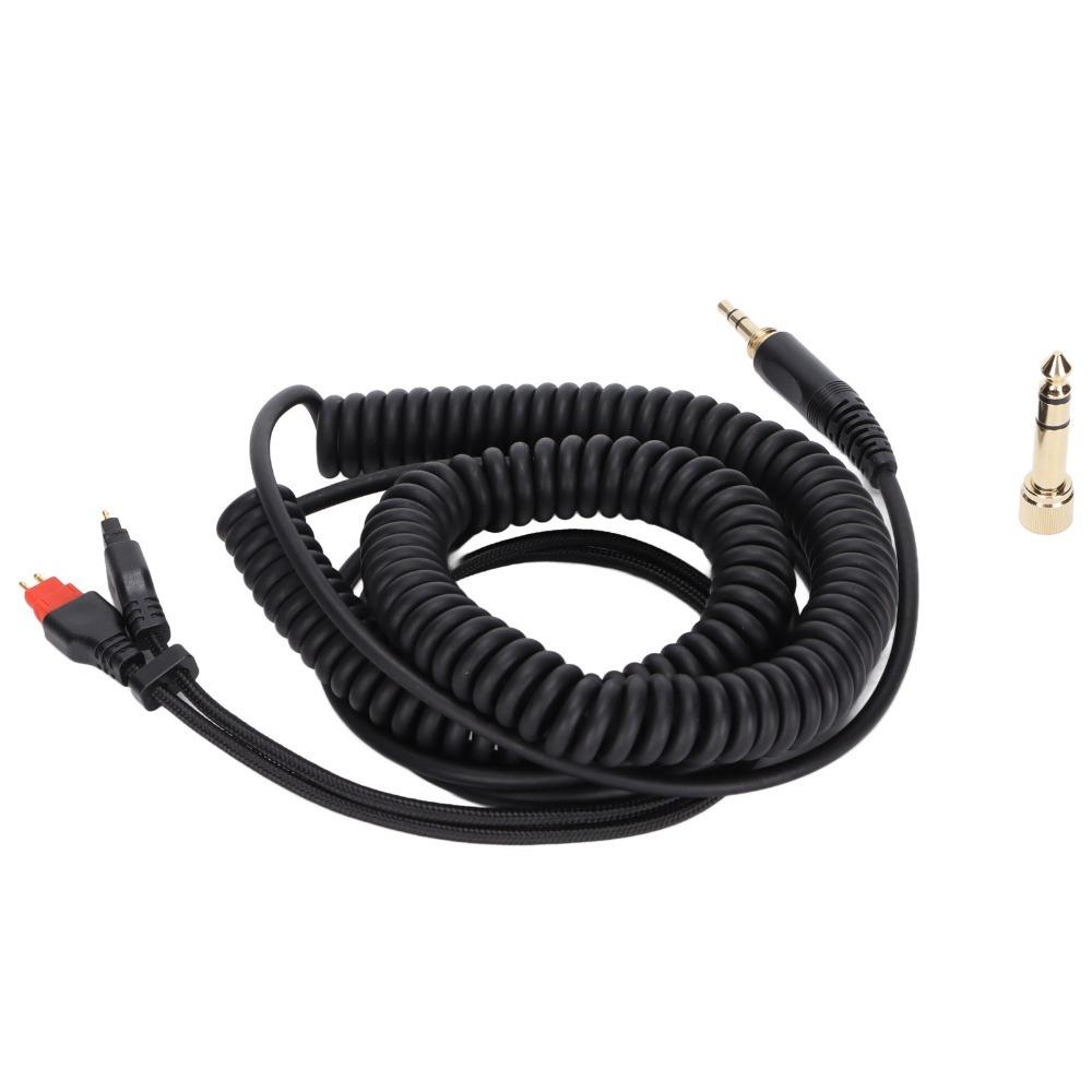 Plug and Play Spring Wire Flexible Stereo Jack Cable for HD660s HD650 HD600 HD580 Daily Use