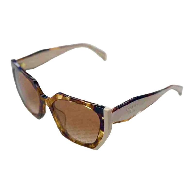 Prada [Available prescriptions] Temple logo oval sunglasses unisex couple style brown