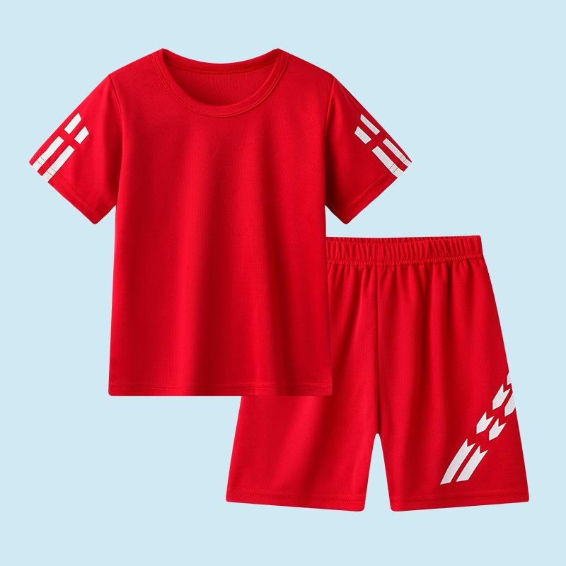 Children's Summer Quick Drying Sports Short Sleeve Color Joker Casual Shirt Boys Girls Running