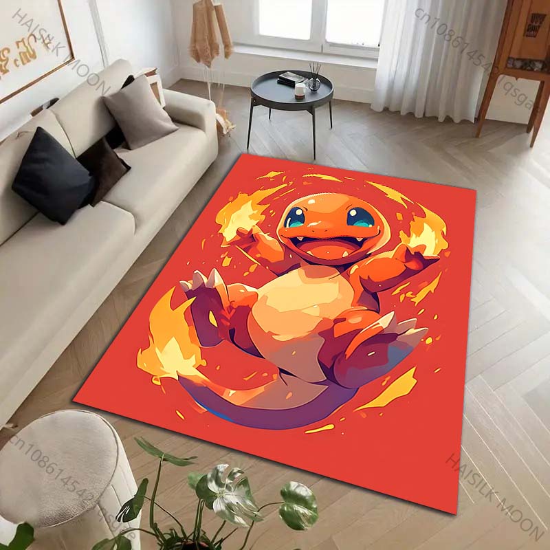 Japanese Anime Pokémon Charizard Printing Carpet for Living Room Bedroom Kid's Room Home Decor Area Rug Sofa Cloakroom Play Mat