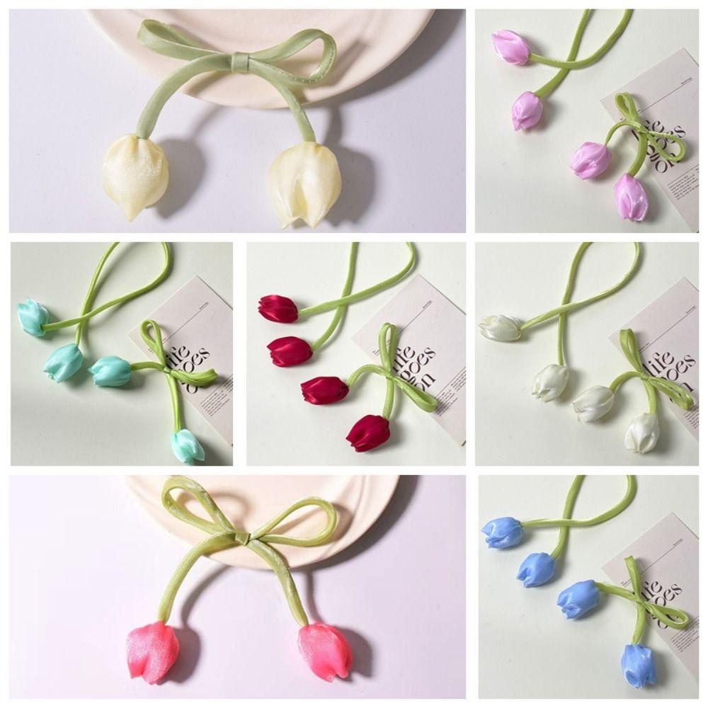 5Pcs Sweet Tulip Lace-up Straps Ornaments Curtains Tie Rope Fashion Curtain Tieback  Cake