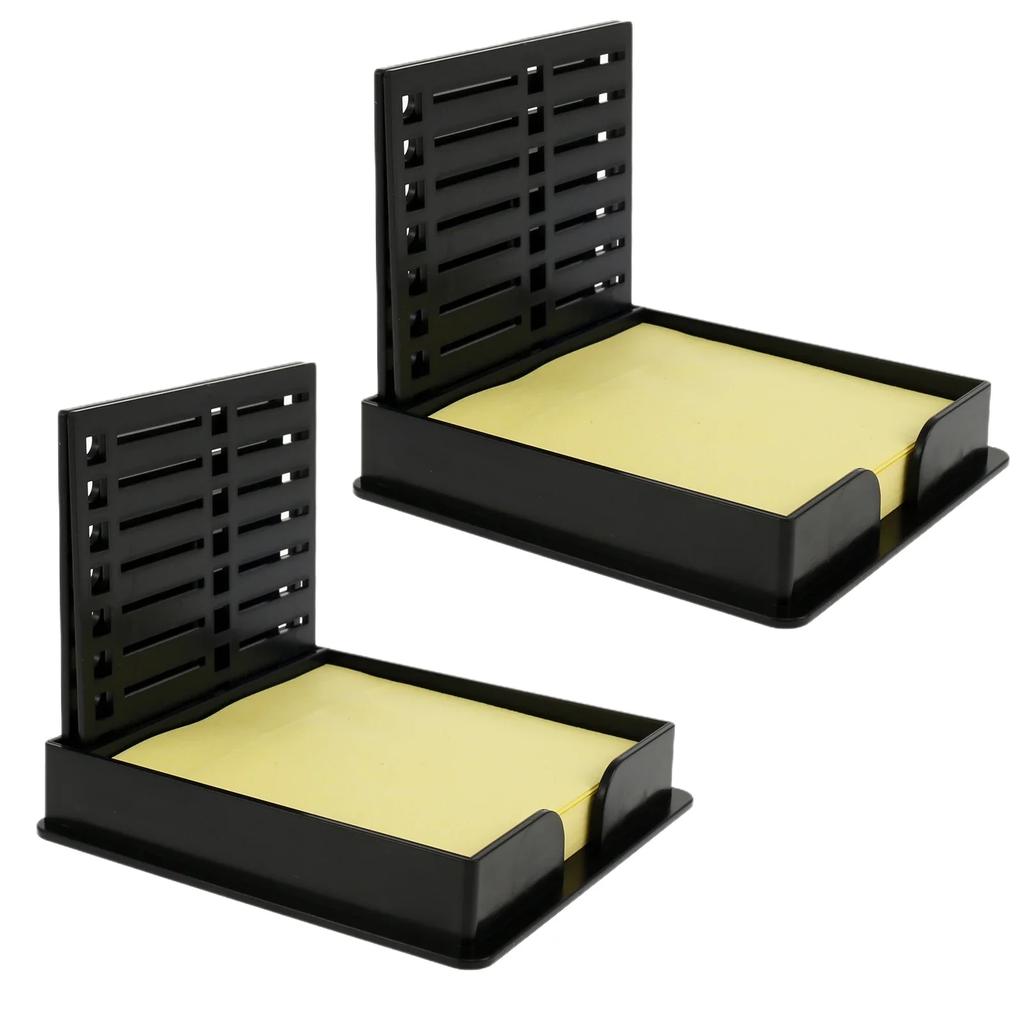 2Pcs Convenience Sticker Storage Box with Stencil Sticky Note Dispenser Plastic for 3x3Self-Sticky Note Pads(Sticky Not Contain)