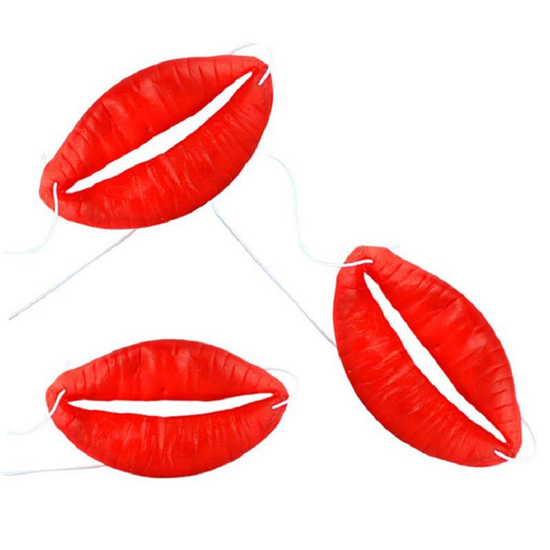 Funny Prop Sausage Lips Red Sexy Lips Costume Party Performance Accessory Halloween Cosplay