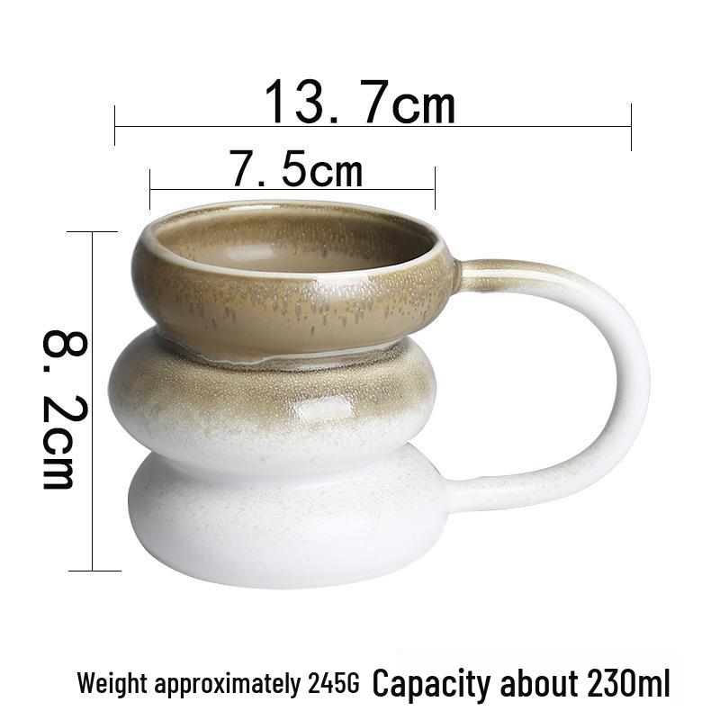 Retro Cross Kiln Glaze Ceramic Mug, Handle Latte Cup for Coffee, Milk, Tea, or Juice 230ml