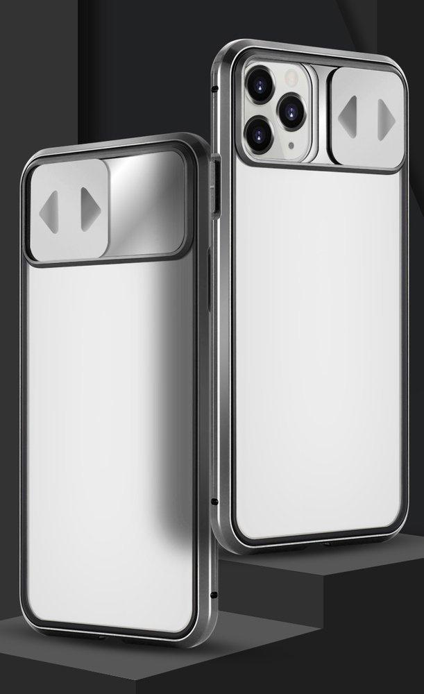 Wozinsky 360° Magnetic Cam Slider Case with Screen Glass & Camera Protection for Huawei P40 - Black