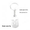 Pendentif Porte-clés 26 Lettres en Acier Inoxydable Creux - Polyvalent pour Sac à Dos, Voiture, Plaque Militaire