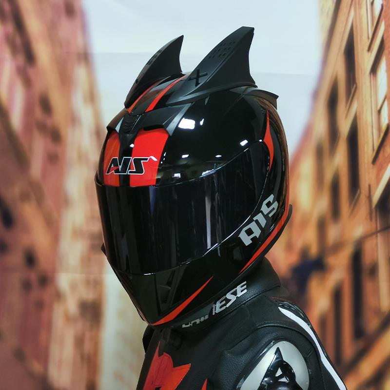 AIS motorcycle helmet men and women personality full helmet four seasons universal Bluetooth slot DOT ECE