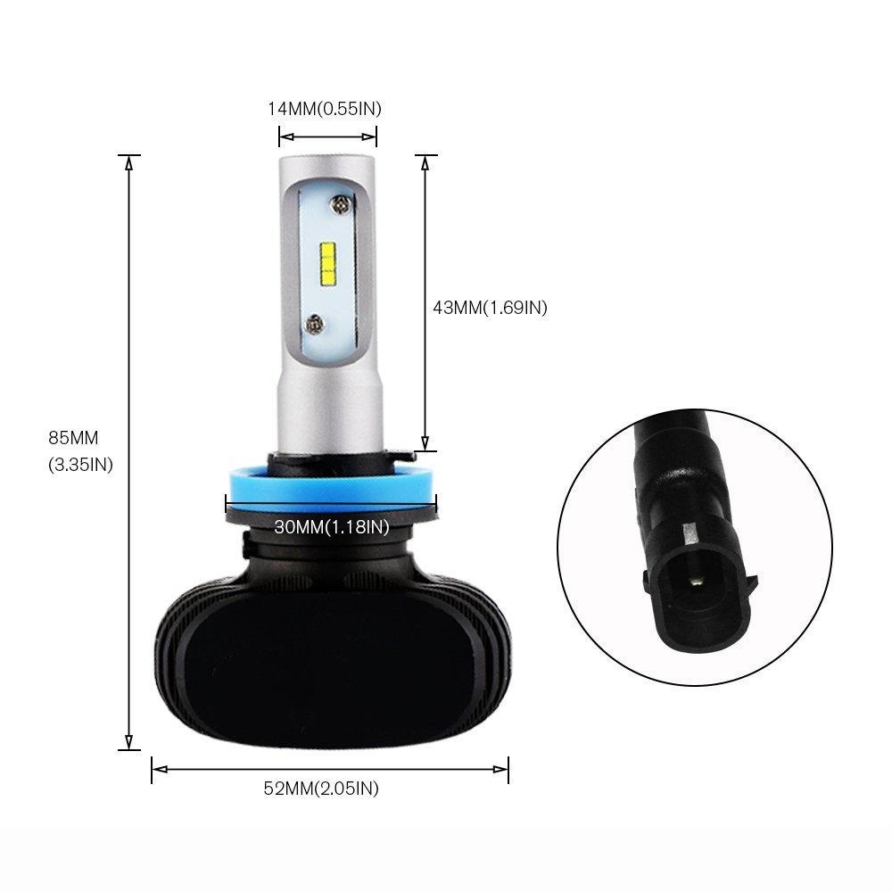 zodoo LED Headlight H8/H11/H16 Vehicle Inspection Compatible Switching Type 50W