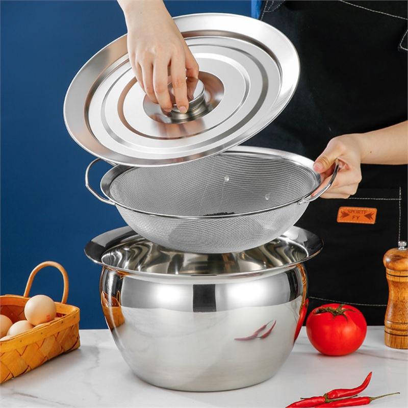 High-Temperature Resistant Stainless Steel Oil Basin with Lid - Kitchen & Commercial Use