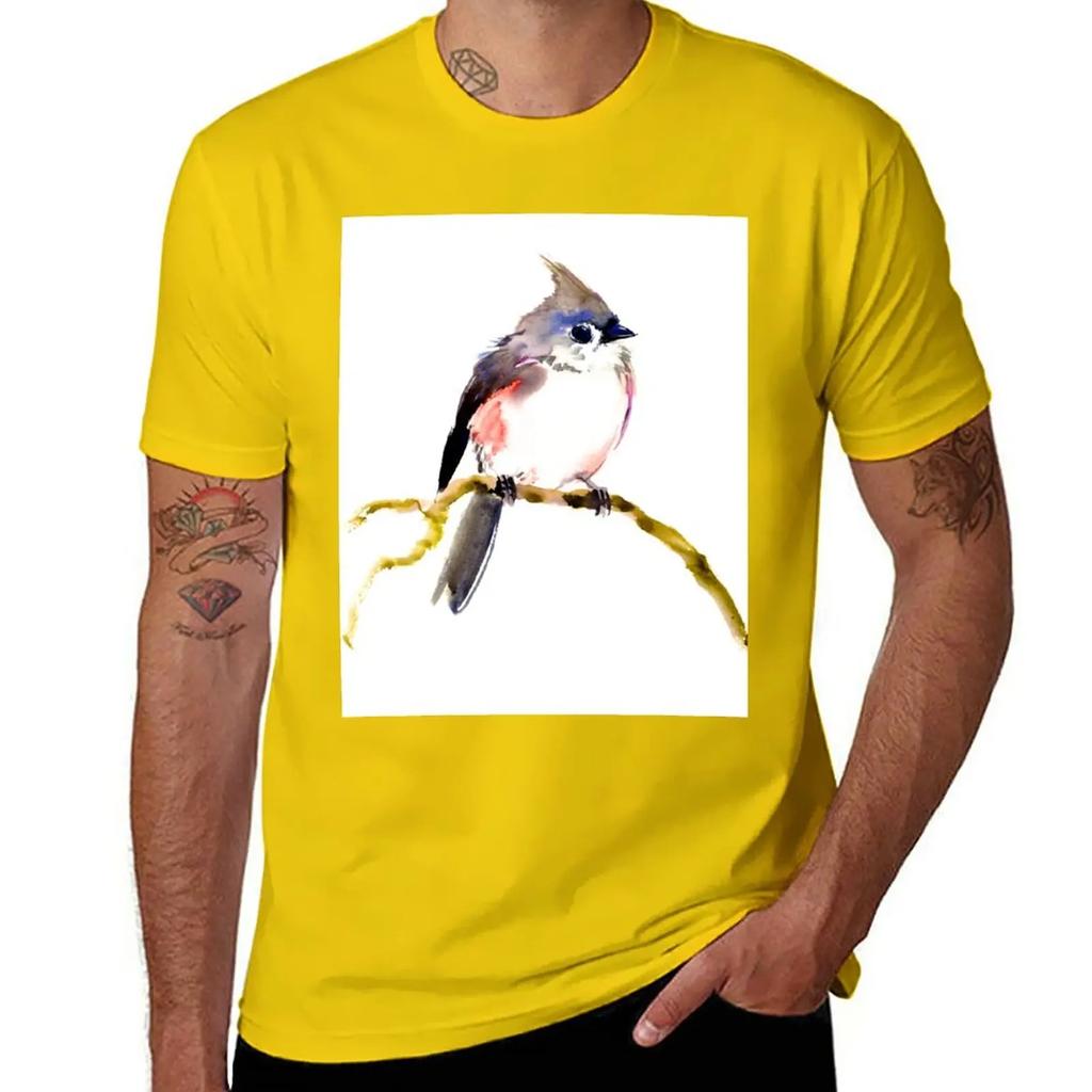 Beautiful Bird, Titmouse T-Shirt for a boy animal prinfor boys Short sleeve tee fitted t shirts for men
