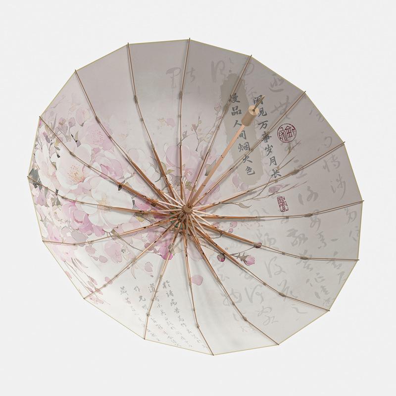 New three-fold 16-bone hand open color glue weather and rain new Chinese style parasol plus umbrella