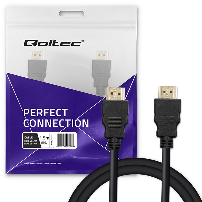 Qoltec HDMI Cable v1.4 | High speed | 4K | 30Hz | 30AWG | 3D | GOLD | 3m