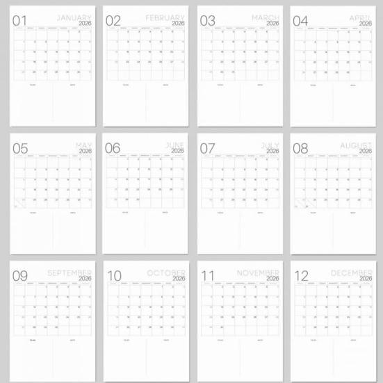 2026 Bucket List Kalender Künstlerischer Wandkalender Planer Hängender Monatskalender Zeiterinnerungskarte für Heim- und Bürogebrauch