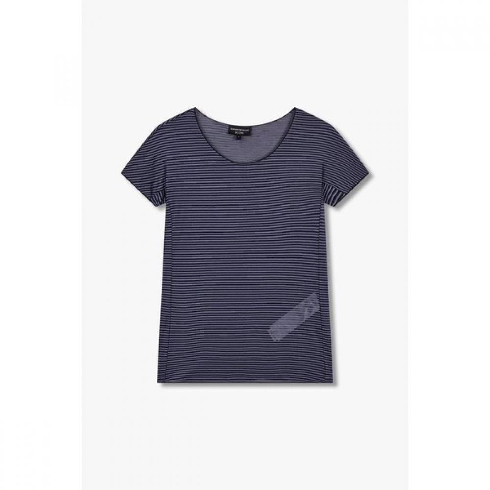 Emporio Armani 25 S S Women S STripe Rayon T ShirT A525126513 S