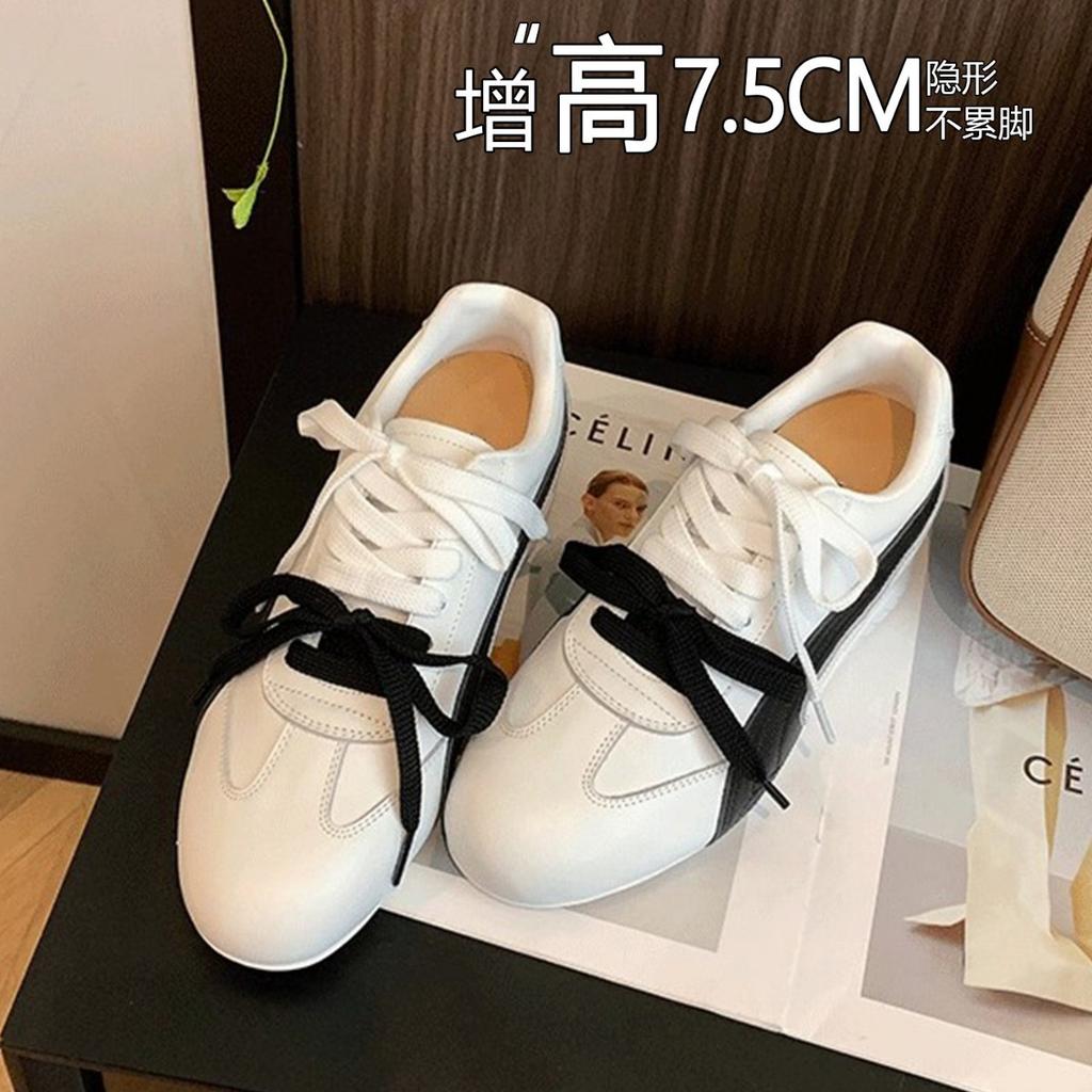 7.5Cm Invisible Small Inner Height Increase Women's Shoes 25 Autumn New Thick-soled Casual Sports Board Shoes Racing German Training Shoes