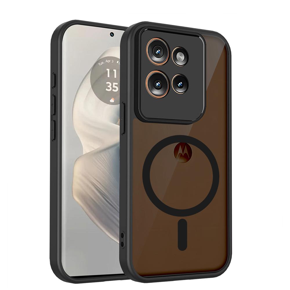 KEYSION Magnetyczne Etui na Telefon do Motorola Edge 50 Pro 5G Matowe Półprzezroczyste Przezroczyste Odporne na Wstrząsy Pokrowiec do Edge 50 Ultra 50 Fusion 5G
