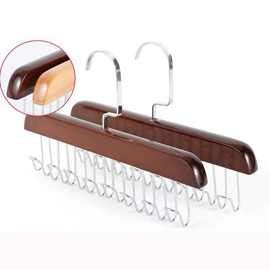 Umeraș multifuncțional cu 8 cârlige din lemn masiv Perfect pentru agățat curele pălării veste lenjerie de corp eșarfe de mătase cămin casă bunătăți