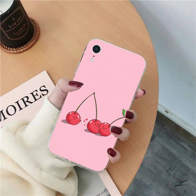 Food fruit red pomegranate and Cherry Phone Case for iPhone 13 11 12 pro XS MAX 8 7 6 6S Plus X 5S SE 2020 XR case