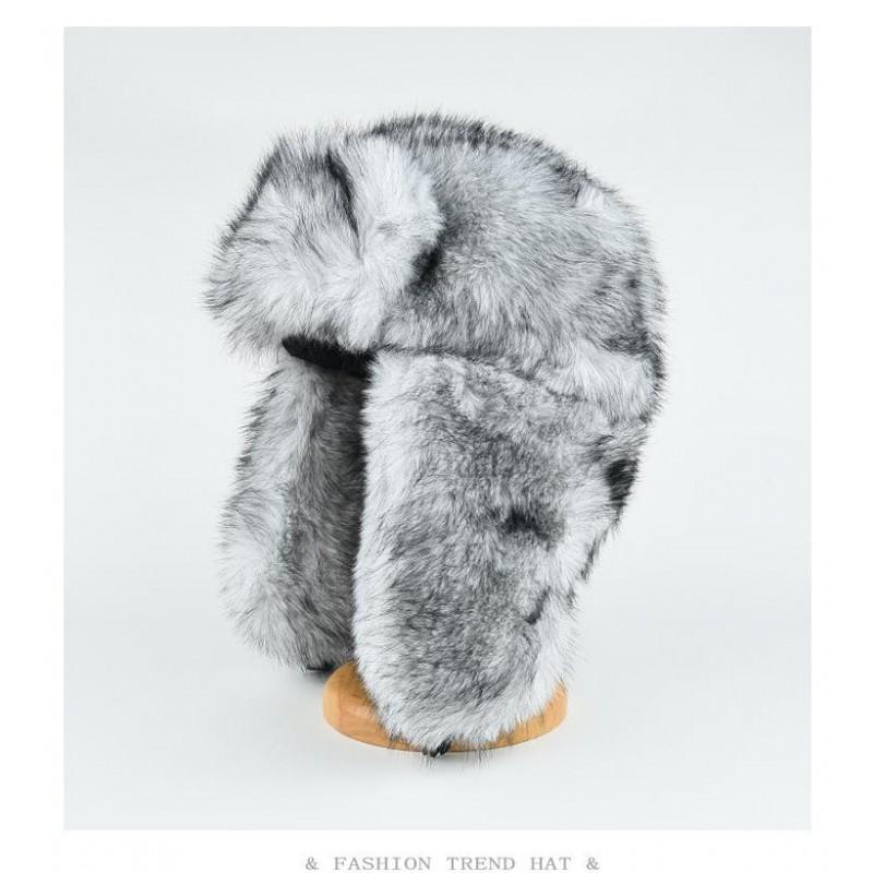 Faux Mink Fleece Winter Hat Men Women Warm Windproof Ear-Protecting Beanie With Long Plush Fur Large Head Size