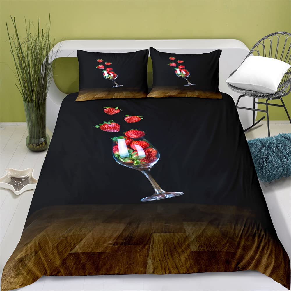 Wine Glass Duvet Covers for Adults Queen Lightweight Down Quilt Covers Romantic Style Bedspread Cover Bedroom Decor No Comforter