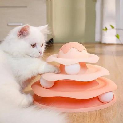 Huisdierspeelgoed Bal Draaiend Kattenspeelgoed Roterende Glijbaan Hond en Kat Huisdierbenodigdheden Interactief Kattenspeelgoed met Bal Draaiende en Roterende Glijbaan