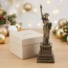 5.9in Statue Of Liberty Model Antique Bronze Metallic Statue Desktop Sculpture Mini Exquisite Metal Building Model Office Decor