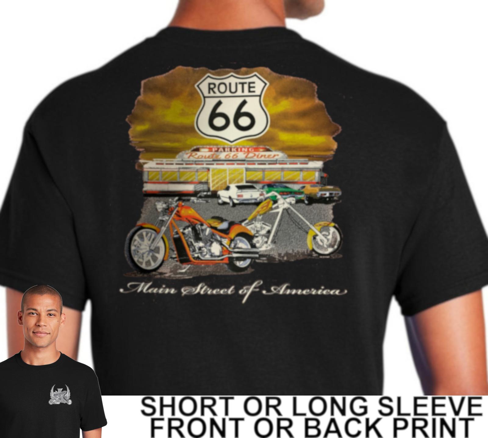 Route 66 Main Street of America Customize Chopper TShirt 100 Cotton ONeck Short Sleeve Casual Mens Tshirt riderStreetwear S