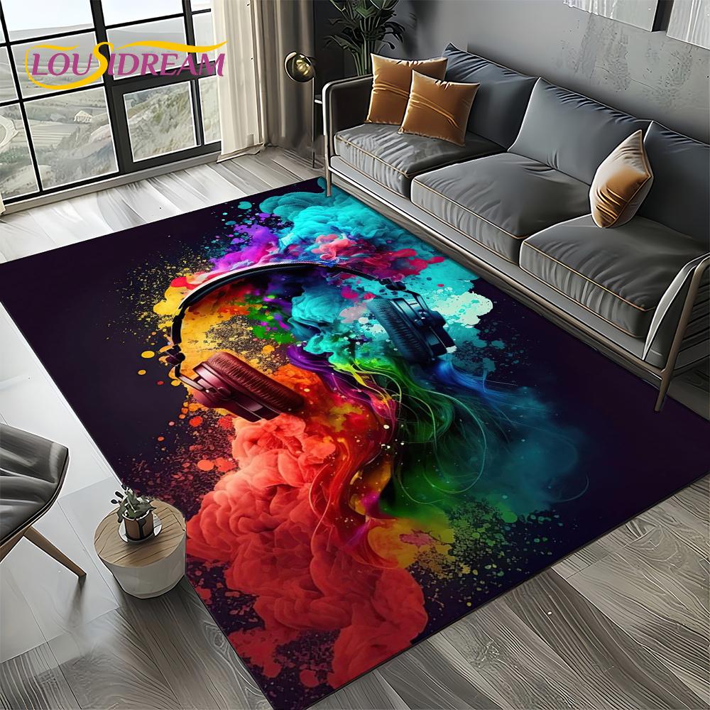 Note Music Colorful Musical Score Cartoon Dream Carpet Rug for Living Room Bedroom Home Sofa Decoration,Kid Non-slip Floor Mat