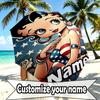 Custom Name Personalized Betty Boop Print Umbrella, Auto Open Close, 8‑Rib Sturdy Frame, Commute Camping Hiking Use, Birthday Gift