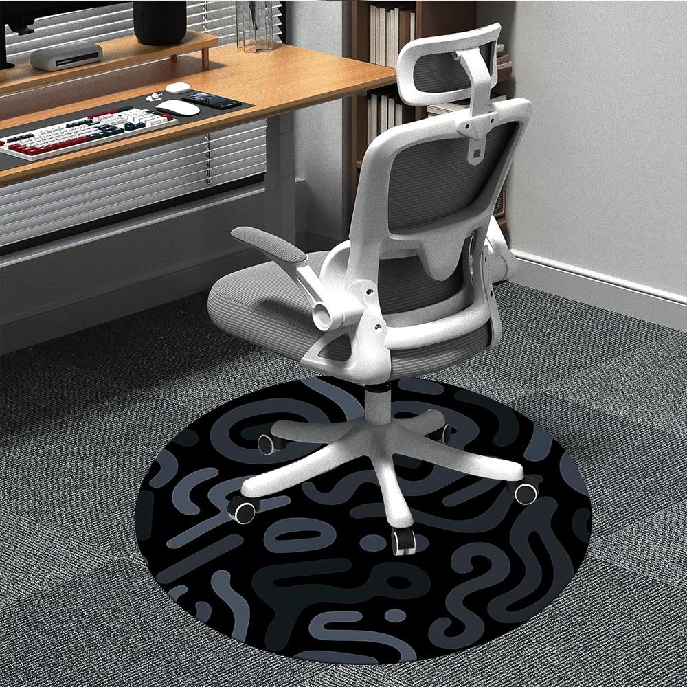 1pc Abstract Patterns Office Round Area Rug, Indoor Mat Suitable For Office, Under Office Chairs Bedroom Living Room Home Decor, Room Deco
