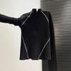 Dual-Sided German Velvet Zipper Long Sleeve Women's Top, 2025 Autumn/Winter High Collar, Plus Velvet Warm Base Layer Shirt