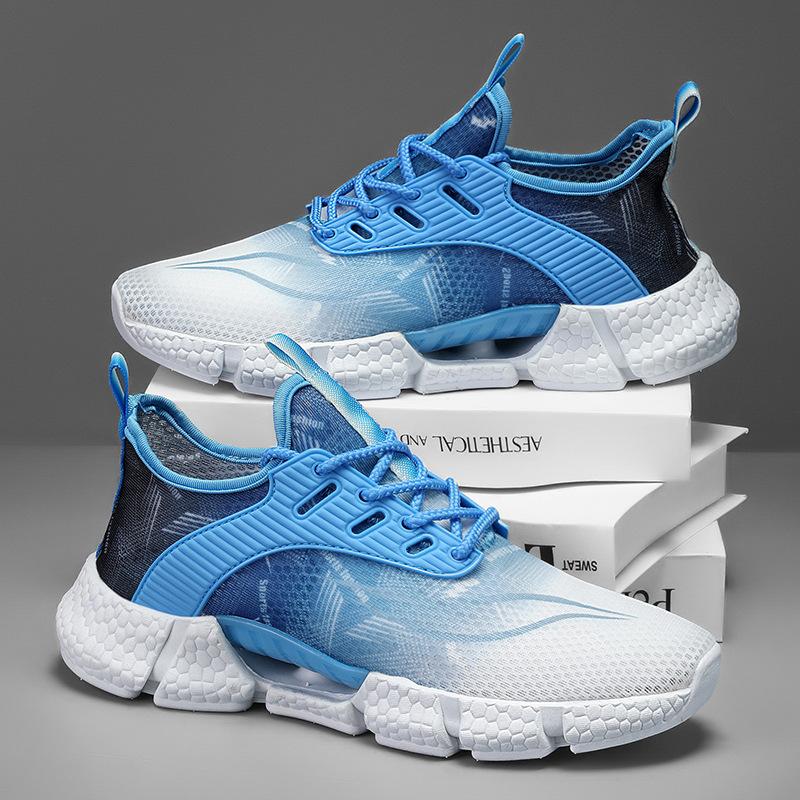 Spring and summer men s popcorn single mesh sneakers ultra-light large size mesh breathable running shoes men s shoes 39