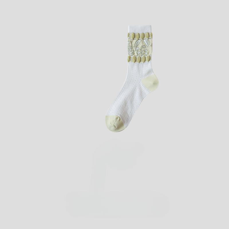 Spring/Summer Ultra Thin Vintage Crystal Silk Stockings for Women Socks for Women Mid-tube Stockings Breathable Cotton Sole Glass Silk Stockings