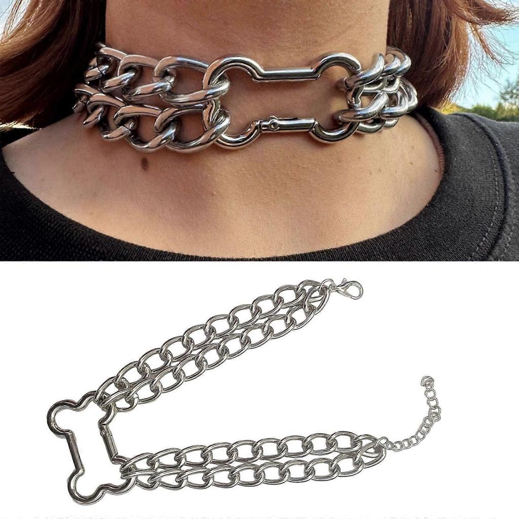 Chaîne de hanche Collier délicat en os creux Collier à longueur réglable Cadeau parfait pour la jeunesse à la mode