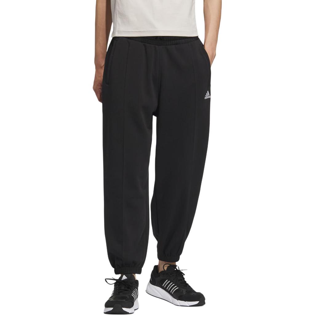 Adidas Pintuck French Terry Comfortable Casual Thickened Knitted Sports Pants Unisex Bottoms Black JM9117