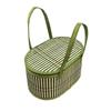 Eco-friendly Elliptical Bamboo Basket Handheld Foldable Storage Basket  Outdoor