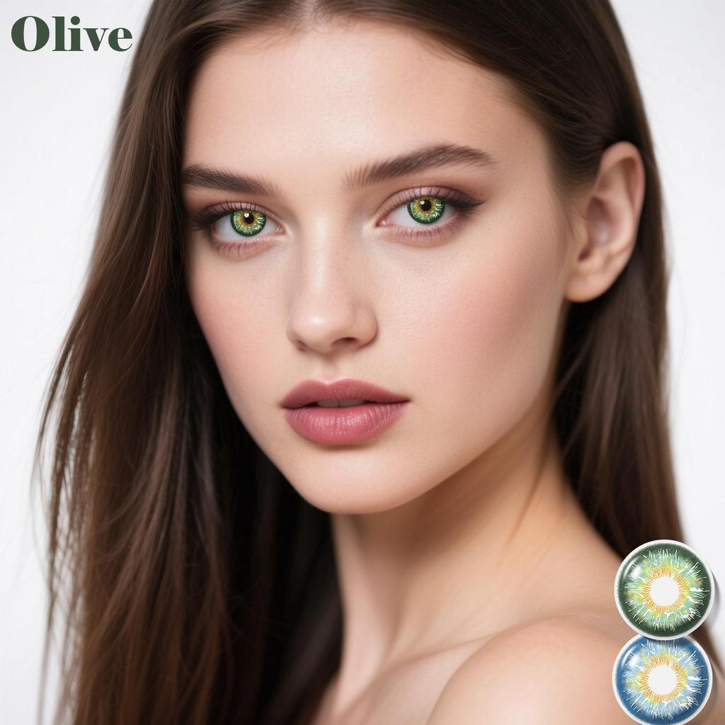 Color Lenses 2 Pairs 14.2 Mm Natural Color Lenses for Vision Eye Lens, Blue Eyes, Green Eyes